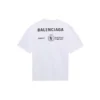 Balenciaga x WFP 1e generatie crossover-print met logo, ronde hals, pullover met korte mouwen, grijs, heren 612966THV841167