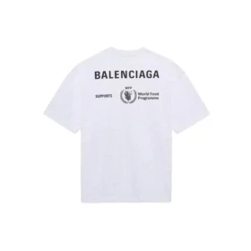 Balenciaga x WFP 1e generatie crossover-print met logo, ronde hals, pullover met korte mouwen, grijs, heren 612966THV841167