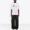 Balenciaga x WFP 1e generatie crossover-print met logo, ronde hals, pullover met korte mouwen, grijs, heren 612966THV841167