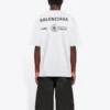 Balenciaga x WFP 1e generatie crossover-print met logo, ronde hals, pullover met korte mouwen, grijs, heren 612966THV841167