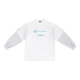 Balenciaga x WFP T-shirt met dubbele mouwen “White” 698089TMVL29086