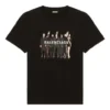Bandportret-print, logo, retro, korte mouwen, unisex, zwart 612965TIVA11000