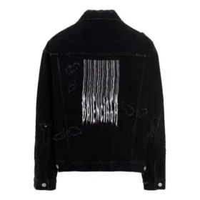 Barcode Destroyed Denim jas “Zwart” 664329TBP471055