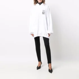 Barcode katoenen Hoodie “White” 651799TKVE69040