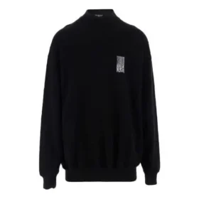Barcode-trui met ronde hals “Black” 652981TKVE61070