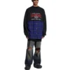 BB Authentic T-shirt met patch en lange mouwen “Black Blue” 698227TMM085212