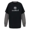 BB Be Different T-shirt met patches, lange mouwen “Black Grey” 720407TNVV31070