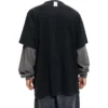 BB Be Different T-shirt met patches, lange mouwen “Black Grey” 720407TNVV31070