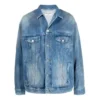 BB-denimjas met spuitpatroon, ruime pasvorm “Electric Blue Fuchsia” 678354TCW030406