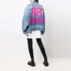 BB-denimjas met spuitpatroon, ruime pasvorm “Electric Blue Fuchsia” 678354TCW030406