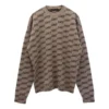 BB gebreide trui met ronde hals en all-overprint “Beige” 733859T32539378