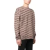 BB gebreide trui met ronde hals en all-overprint “Beige” 733859T32539378
