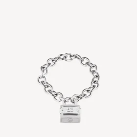 Bb-hangslotarmband in zilver/antiek zilver