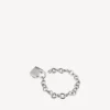 Bb-hangslotarmband in zilver/antiek zilver