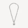 Bb-hangslotketting in zilver/antiek zilver