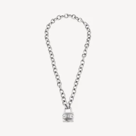 Bb-hangslotketting in zilver/antiek zilver