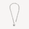 Bb-hangslotketting in zilver/antiek zilver
