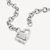 Bb-hangslotketting in zilver/antiek zilver
