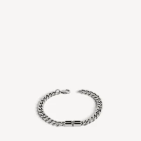 BB Icon dunne gourmette-armband voor heren in antiek zilver