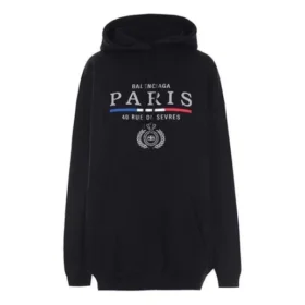 BB Paris Flag katoenen Hoodie “Zwart” 570811TGV681000