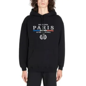 BB Paris Flag katoenen Hoodie “Zwart” 570811TGV681000