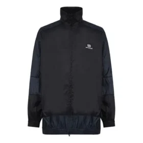 BB Patchwork nylon windjack met doorlopende rits “Navy Black” 623019TIO544100