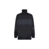 BB Patchwork nylon windjack met doorlopende rits “Navy Black” 623019TIO544100