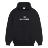 Bb Pixel fleece hoodie met trekkoord en lange mouwen, zwart 578135TKVI81070