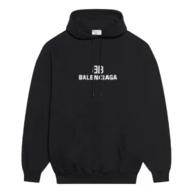 Bb Pixel fleece hoodie met trekkoord en lange mouwen, zwart 578135TKVI81070