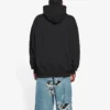 Bb Pixel fleece hoodie met trekkoord en lange mouwen, zwart 578135TKVI81070