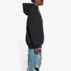 Bb Pixel fleece hoodie met trekkoord en lange mouwen, zwart 578135TKVI81070