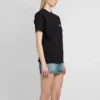 Bedrukt T-shirt met ronde hals en korte mouwen, zwart 612965TKV861070