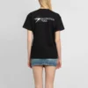 Bedrukt T-shirt met ronde hals en korte mouwen, zwart 612965TKV861070