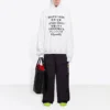 Bedrukte sporthoodie, unisex, wit 641679TJVI69040