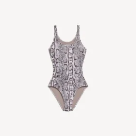 Beige python-zwempak voor dames