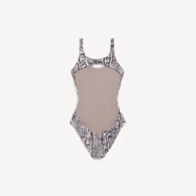 Beige python-zwempak voor dames