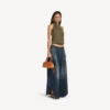 Bolero-bowlingtas voor dames, mini, in tan cowboy