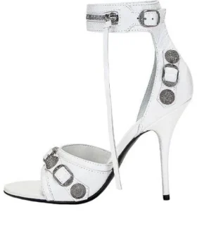 Cagole 110 mm Sandalen “White Arena Lambskin” 743057WAD4E9081