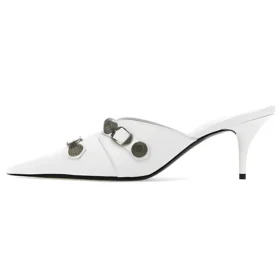 Cagole muiltjes met hakken “White Lambskin” 714253WAD4E9081