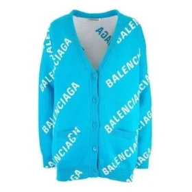 Cardigan met logo-monogram en relaxte pasvorm “Blue” 625330T31784661