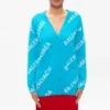 Cardigan met logo-monogram en relaxte pasvorm “Blue” 625330T31784661