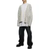 Cardigan met logo over het hele oppervlak “Chalky White Black” 736248T32339054