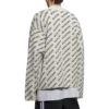 Cardigan met logo over het hele oppervlak “Chalky White Black” 736248T32339054