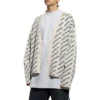 Cardigan met logo over het hele oppervlak “Chalky White Black” 736248T32339054
