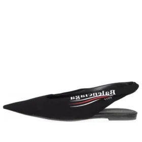 Casual ballerina’s met logo-print en slingback “Zwart” 500619W06001091