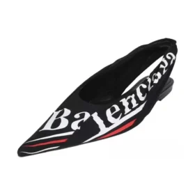 Casual ballerina’s met logo-print en slingback “Zwart” 500619W06001091