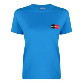 Casual T-shirt met korte mouwen en alfabetlogo, blauw 612964TIV797601