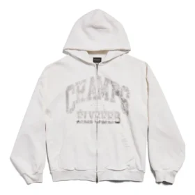 Champs-elysees Hoodie met doorlopende rits, normale pasvorm “White” 803264TRVM99016