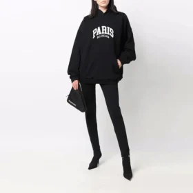 Cities Paris Hoodies, wijde pasvorm “Black White” 674986TLVL81070