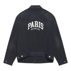Cities Paris oversized Denim jas “Washed Black White” 690198TBP479034